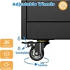 Garage Storage Cabinet, Metal Storage Cabinet with Lockable Doors and 4 Adjustable Shelves, Tool Cabinet with Wheels 5