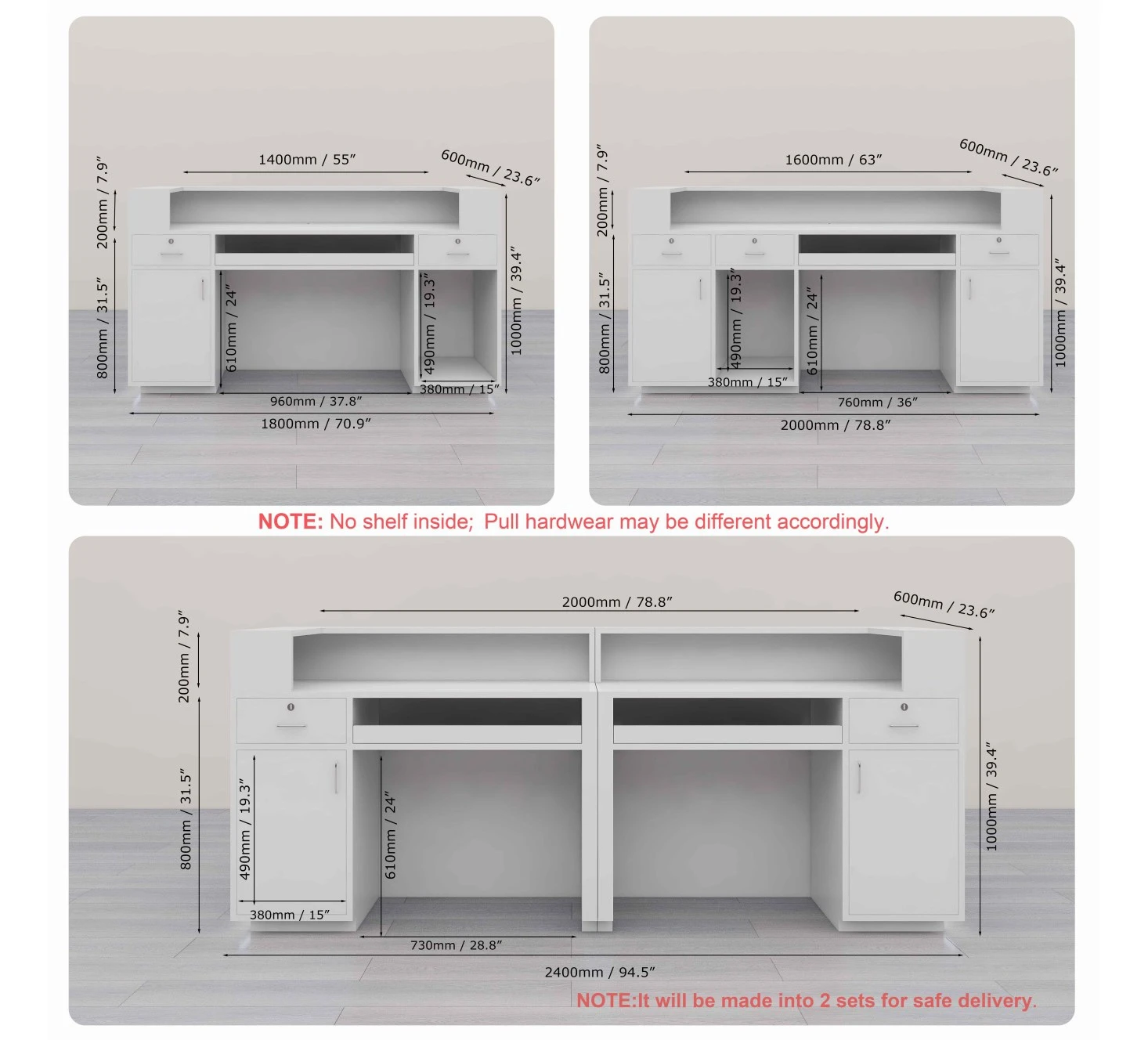 USA CA UK AU GER Local Stock White Shopping And Payment Upon Hotel Reception Desk Luxury Office Reception Table Simple Design