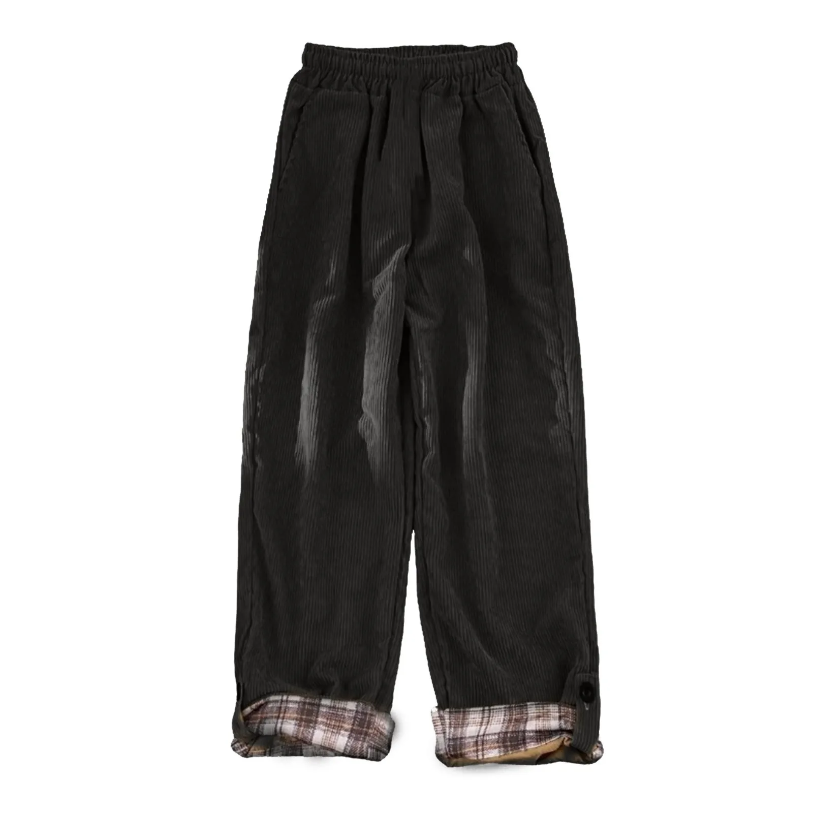 Mens Corduroy Pants Fashion Design Casual Wide Leg Straight Autumn Breathable Trousers
