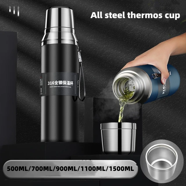 800ml/1500ml stainless steel vacuum flask large capacity outdoor sports water  bottle 24-hour insulation portable Thermos bottle - AliExpress