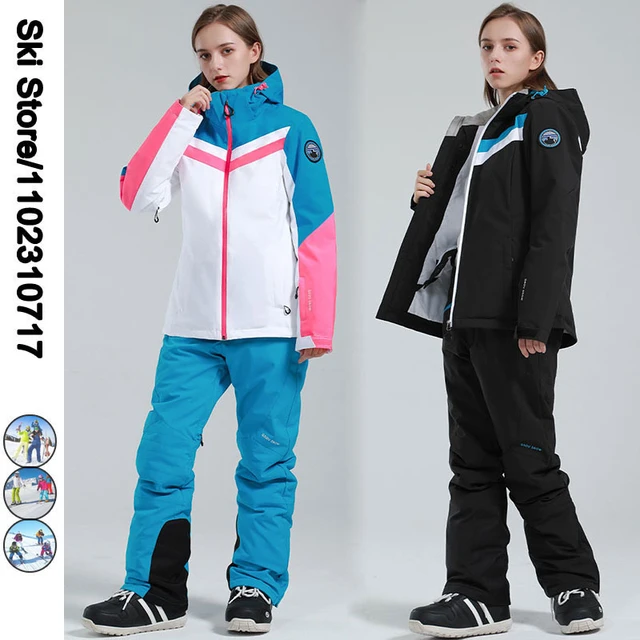 Ski Suit Women Winter Warm Windproof Waterproof Skiing Snowboarding Suit  Female Thermal Ski Jacket Pants Set Snow Suit SK074 - AliExpress