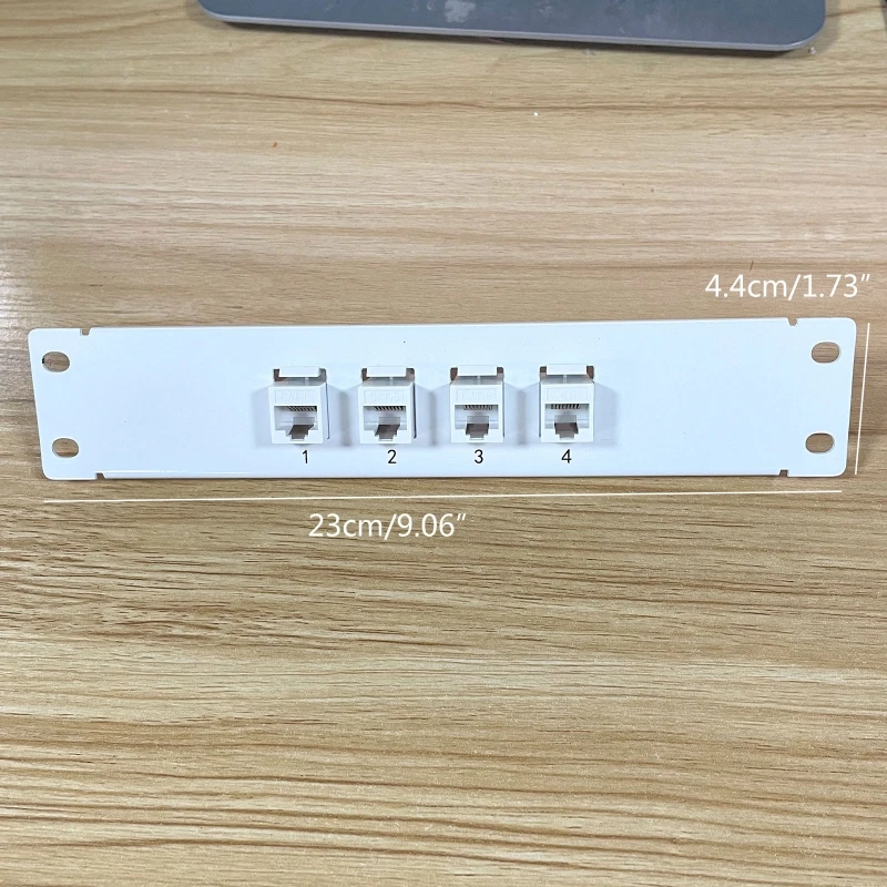 D7YC 4 Port CAT6 RJ45 Through Coupler Patch Panel with Back Bar Wallmount or Rackmount Compatible with CAT6 UTP STP Cabling