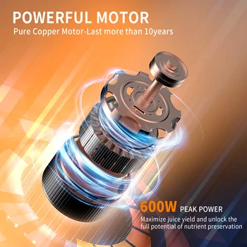 VAVSEA 600W Juicer Machine, Anti-Drip Centrifugal Juice Extractor with 3-Inch Feed Chute for Whole Fruits & Vegetables, BPA-Free 2