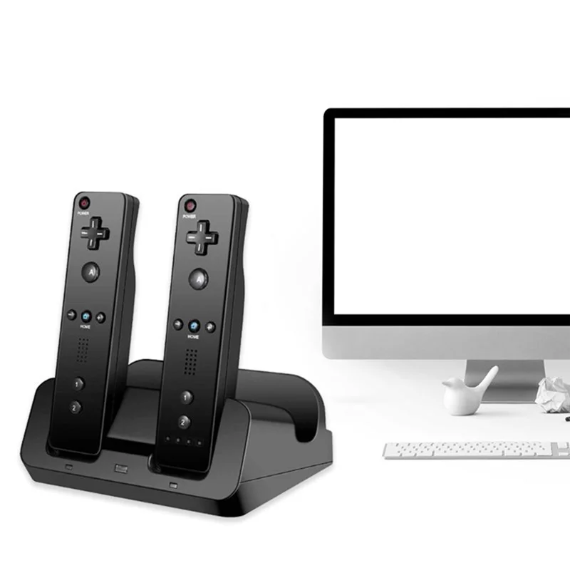 Smart Charging Station Dock Stand Charger for Wii U Gamepad Remote Controller A9LC(White) HOT