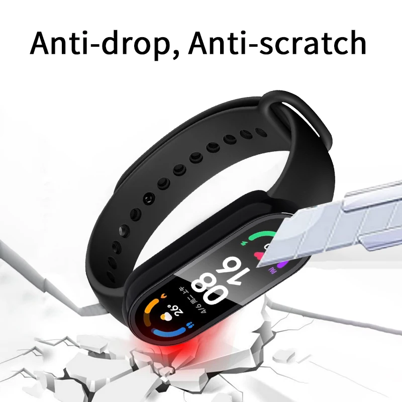 Custodia Xiaomi Mi Band 7 GEJEFA - Copertura Completa Con Vetro Temperato Integrato Trasparente/Nera - Foto 2