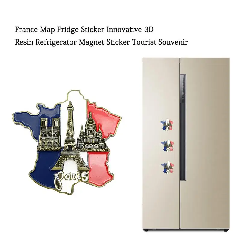 

Fridge Sticker 3D Metal Magnet France Map Fridge Sticker European Refrigerator Magnetic Fridge Magnets World Tourist Collection
