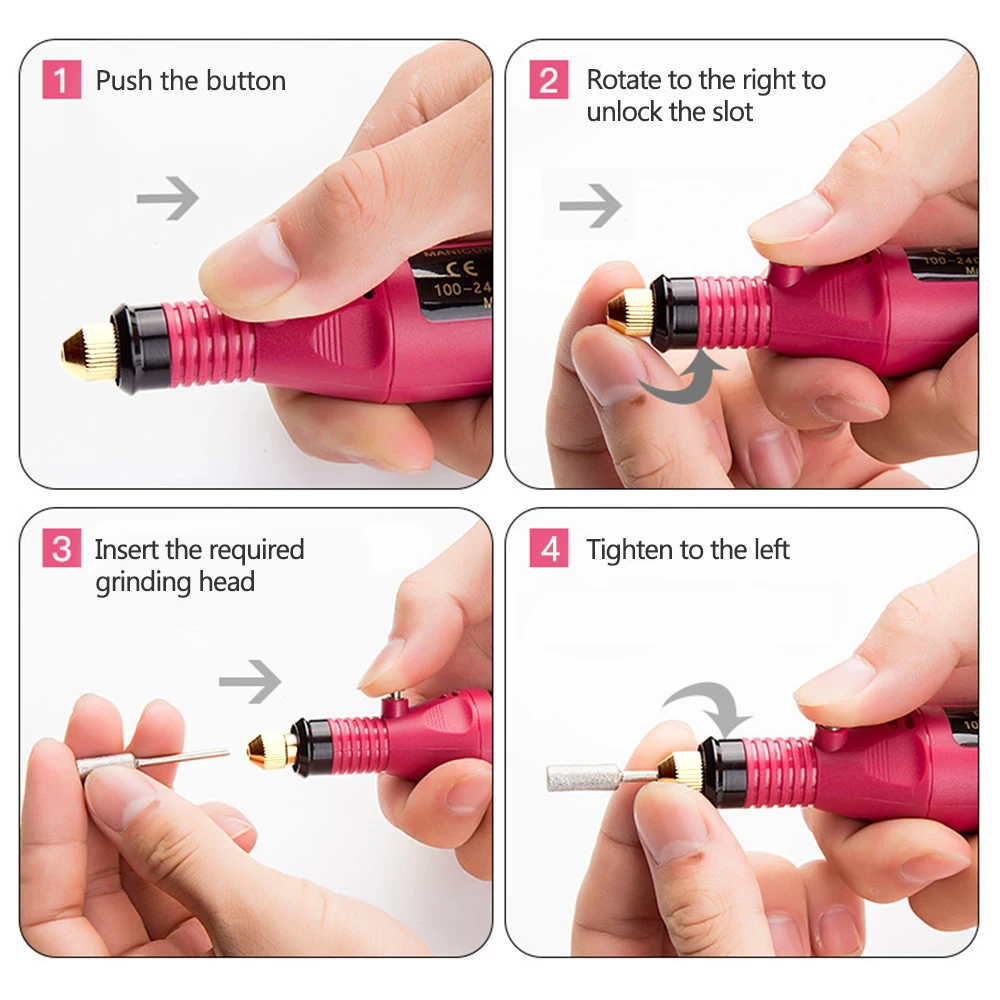 LULAA Electric Nail Drill Machine Set Pedicure Grinding Equipment Mill For Manicure  Professional Strong Nail Polishing Tool 5