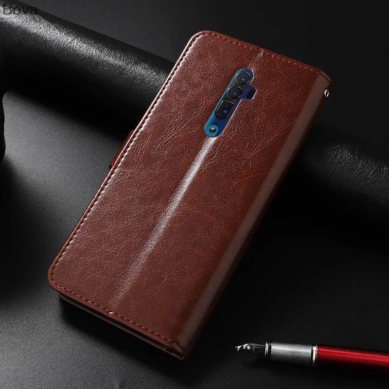 Leather Wallet Flip Cover with Card Holder - Elegant Universal Design