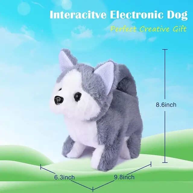 Simulation Plush Dog Electronic Interactive Pet Puppy and Traction Rope Walking Barking Tail Wagging Companion Toys For Kids 4