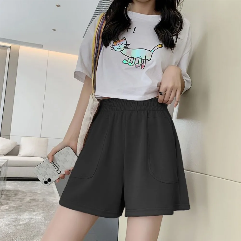 Invisible Open Crotch Shorts for Women, Casual Sports Pants, Loose Wide Leg Hot Pants, Home Fitness Trousers, Outdoor Sex, Summe