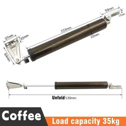 Soft Closing Automatic Door Closer with Adjustable Speed and Protective Door Stop Holder (Coffee)