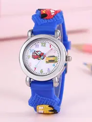 Vibrant Kids Cartoon Car Watch | Colorful Digital Quartz Timepiece with Comfy Strap | Perfect Gift (Dark blue)