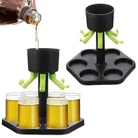 6 Shot Glass Dispenser with Drinking Glasses,  Wine Whisky Dispenser for Home Party Games Drinking, Bar Accessories 1