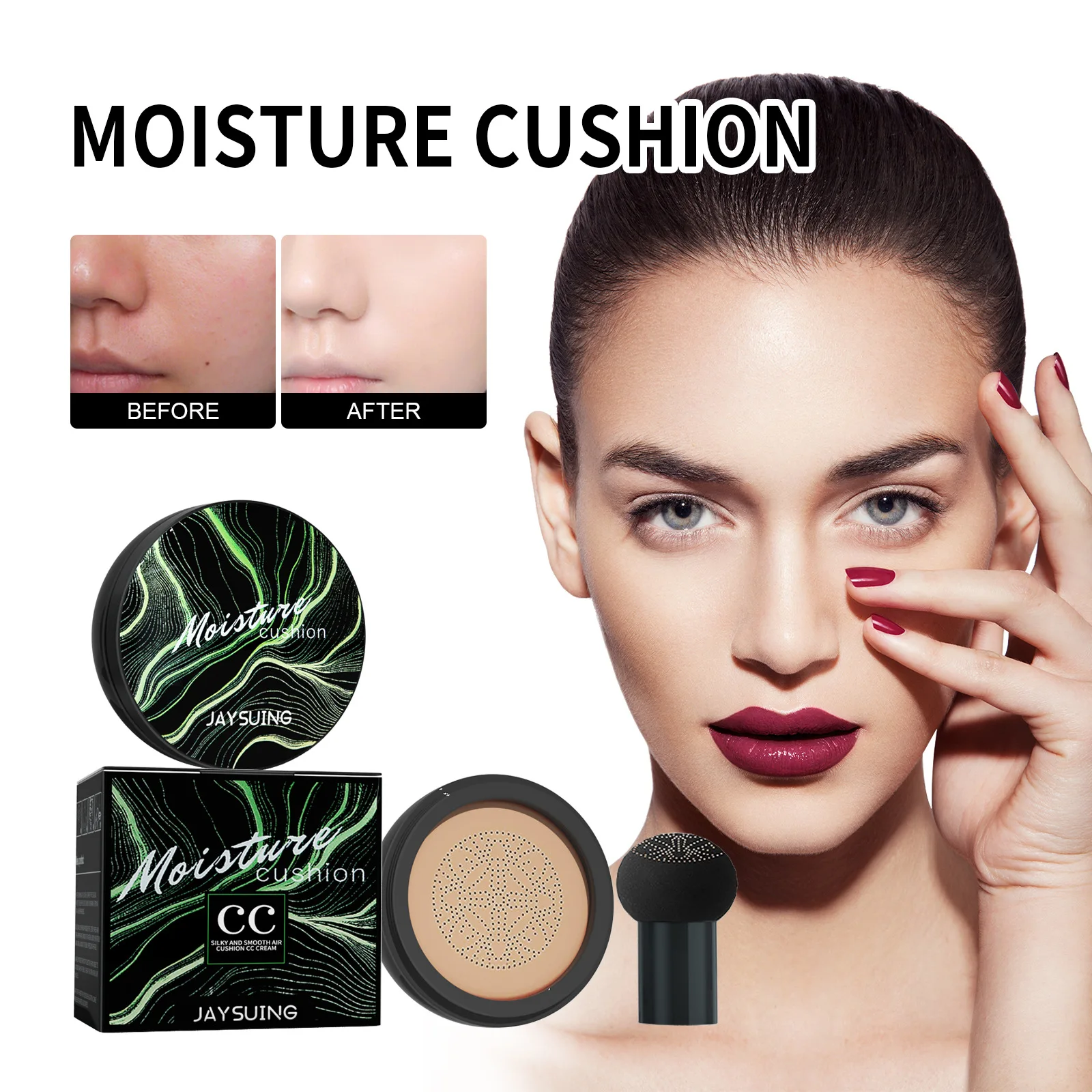 Collagen BB Cream Mushroom Head Air Cushion Foundation CC Cream Liquid Concealer Brightening Oil-control Makeup Cosmetics