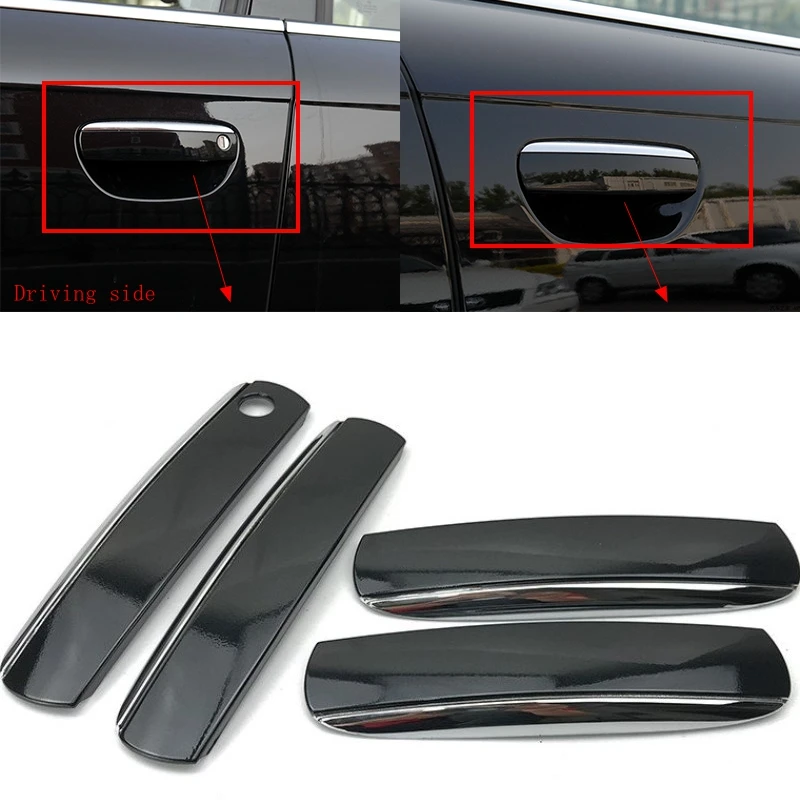 

4pcs One Set Glossy Black Car Exterior Outside Door Handle Cover For Audi A6 C6 2005-2011