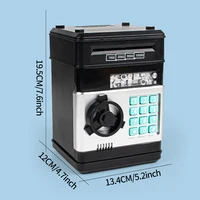 Children's interactive mini ATM bank toy, piggy bank with automatic money reels, secure coin storage and combination lock - age 2