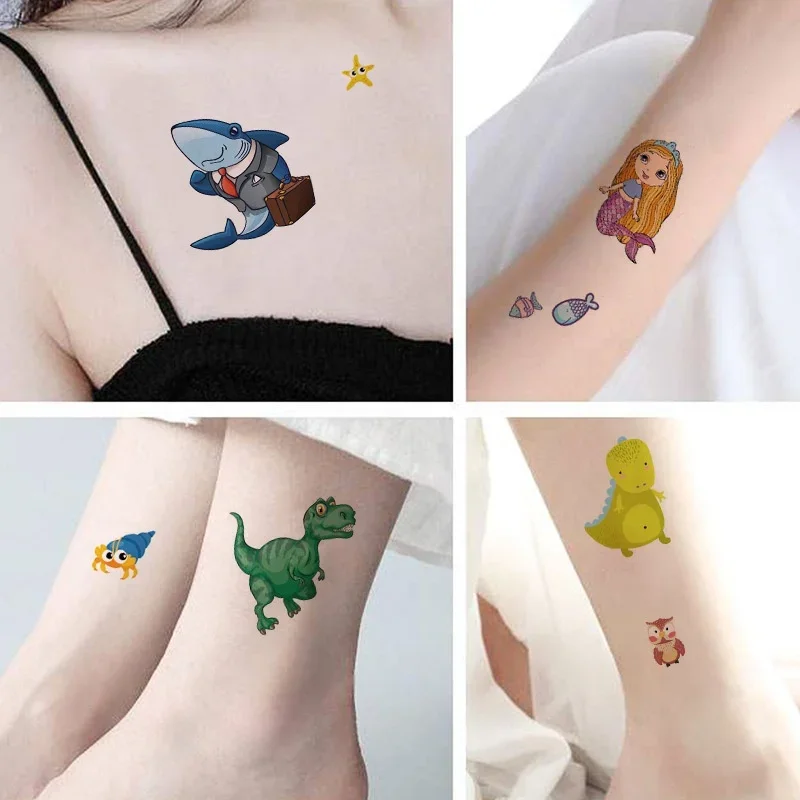 Tattoo Sticker Temporary Tattoos 10 sheets Waterproof Temporary Fake Tattoo Stickers Pink Unicorn Horse Cartoon Design Kids Child Body Art Make Up Tools