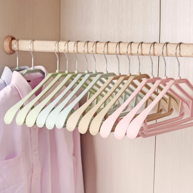 [Futurizmus] Felnőtt Széles Váll Akasztó Extra Vastag Műanyag Csúszásgátló Track Nélküli Háztartás Szárítás Függő Klip Ruhák Nadrágja