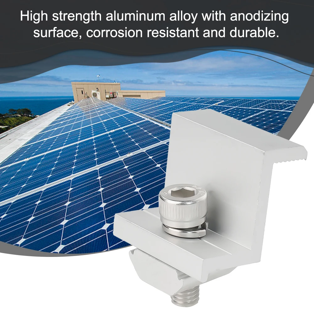 

Solar Panel Mounting Bracket Aluminum Bracket Clamp Silver Wide Home Improvement Panel Solar Support Bracket Clamp
