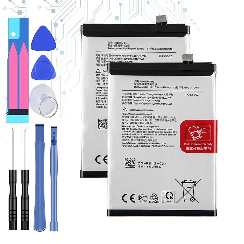 

BLP813 BLP 813 Replacement Battery for One Plus Oneplus for OnePlus 1 + Nord N100 BE2011, BE2012, BE2015 Bateira 5000mAh