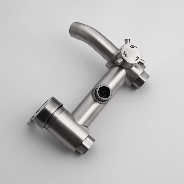 Kemaidi ก๊อกน้ำห้องน้ำแปรงนิกเกิลผสมอ่างอาบน้ำ, ชุดฝักบัวผสมอ่างอาบน้ำติดผนังก๊อกน้ำร้อนน้ำเย็น 6