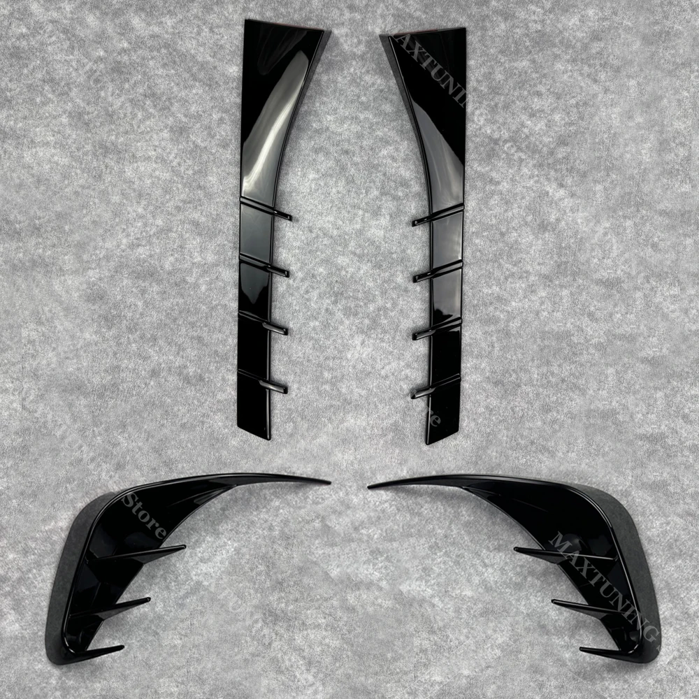 Rear Trunk Window Side Wing Spoiler and Rear Bumper Air Vent Canards Splitter Cover