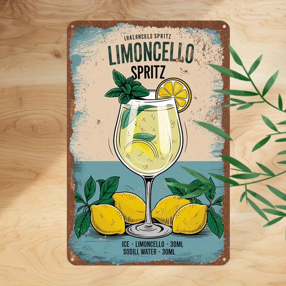 Limoncello Sign 1pc 12x8 Inch Vintage Limoncello Spritz Metal Tin Sign - Retro Lemon ...