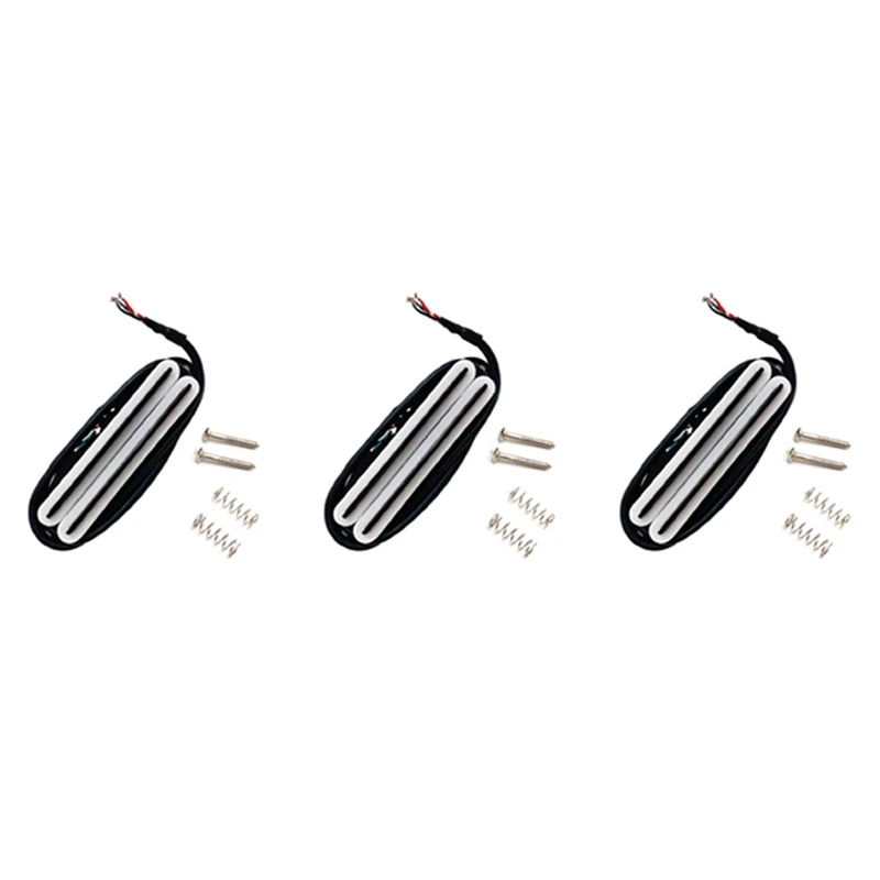 

3X Hot Rail Pickups Double Track 11K Alnico5 Guitar Pickup Fit Fender Strat Squier Tele Electric Guitar, White