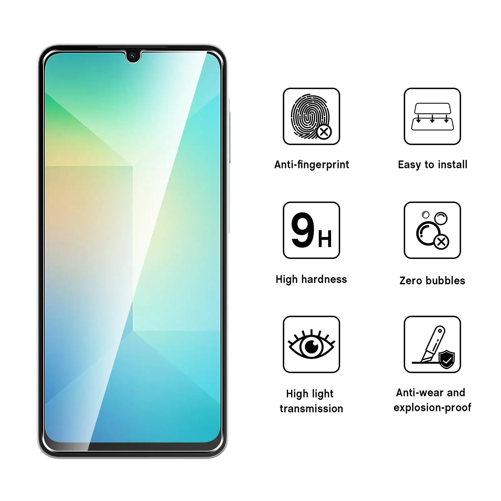 Premium Tempered Glass Screen Protector - HD Clear, 9H Hardness, Anti-Scratch, Case Friendly