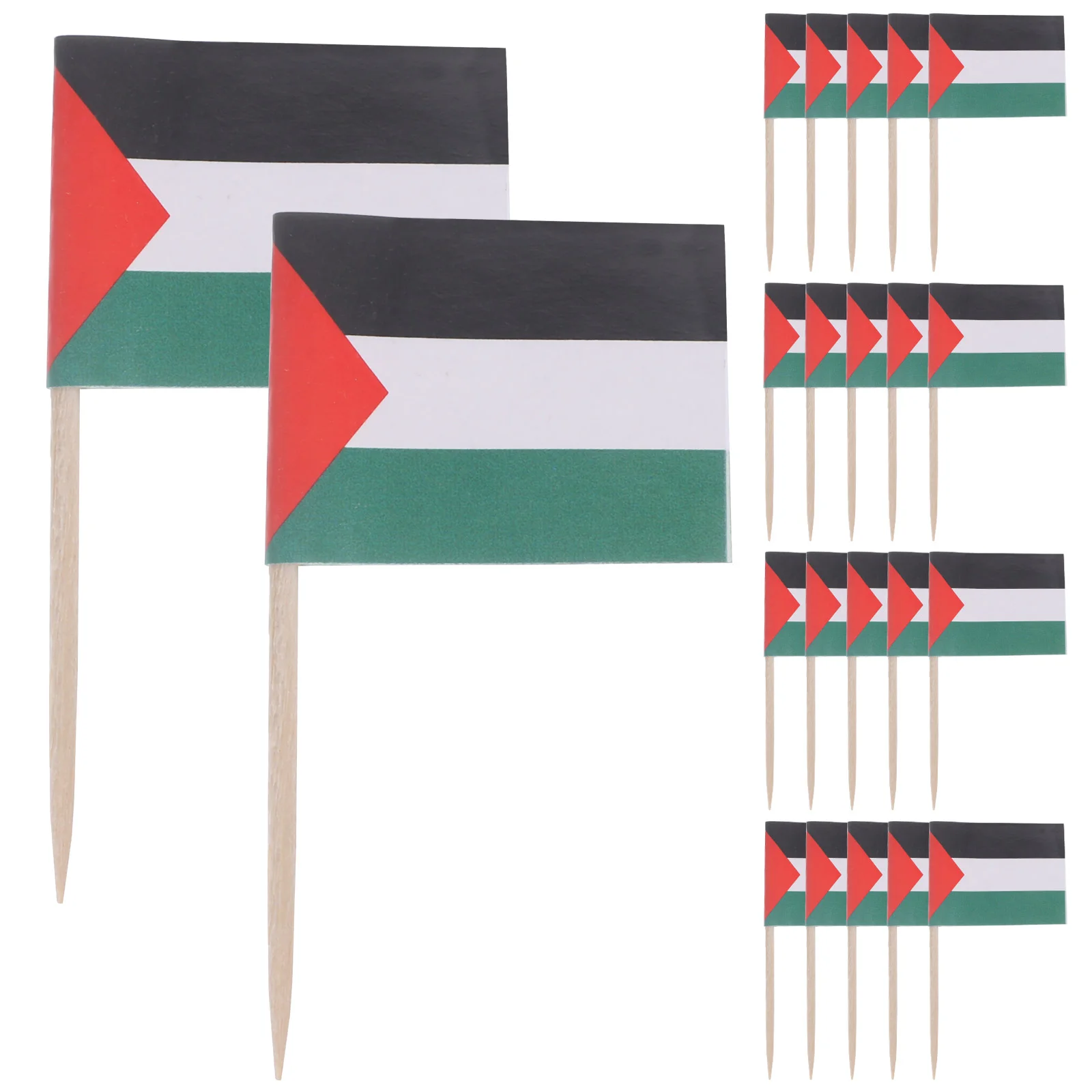 

100pcs Palestine Flag Picks Small Fruit Flag Picks Country Flag Picks for Cupcake Dessert