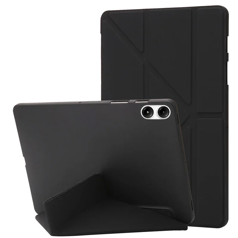 PU Leather Multi-Folding Case with Soft Silicone Back and Stand Cover