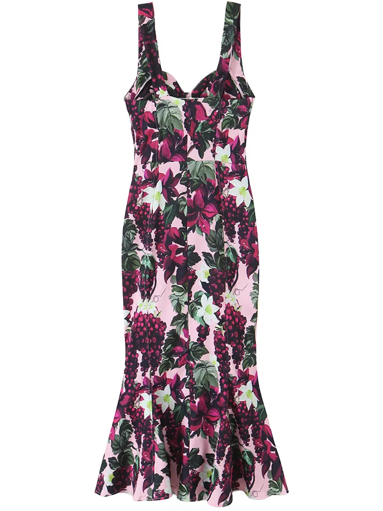 فستان TRAF 2025 للسيدات مطبوع عليه فاكهة فستان صيف...