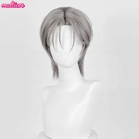 Jusqu'à la perruque de Cosplay Alien Stage Cosplay argent gris résistant à la chaleur cheveux spectacle de scène conique-con noël Halloween Anime perruques 2