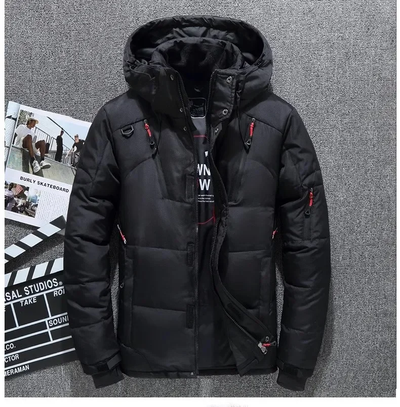 New Top Men Winter Jacket White Duck Down Parka Casual Goose Feather Men's Winter Coat Hood Thick Warm Waterproof Jackets