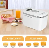 3LB 2.5LB 2LB Automatic Loaf Bread Machine with Fruit & Nut Dispenser 14-in-1 Breadmaker Dual Paddle Programmable 3 Crust Colors 2