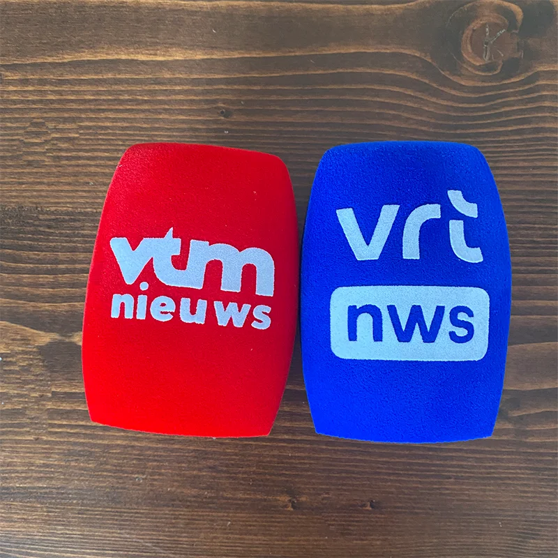 Kundenspezifisches TV-Logo, quadratisches Beflockungsmikrofon, Schaumstoffdruck, Markierung, Mikrofon, Windschutzscheiben, Logo-Schaum für TV-Stationen, Reporter, Interviews – Detail 3