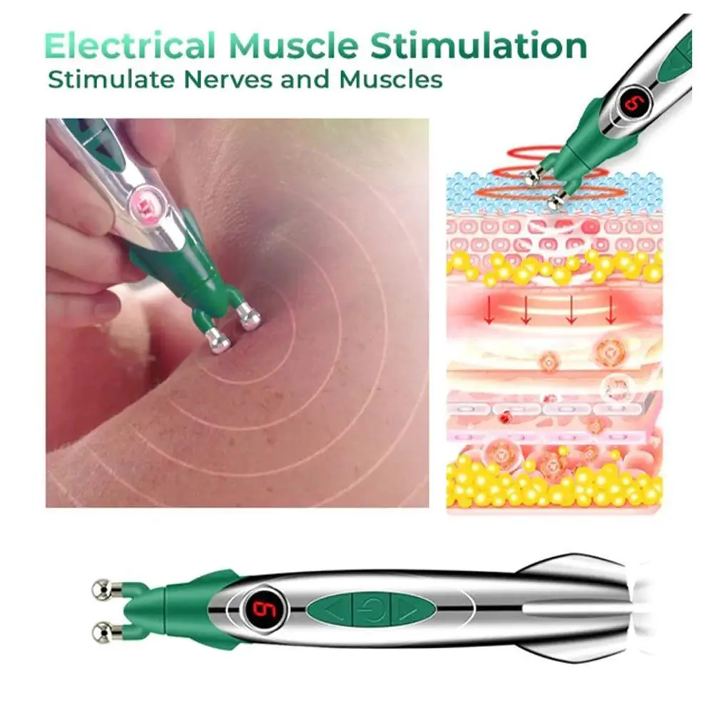 

Meridian Electric Massage Pen Muscle Circulation Massage Acupuncture Pain Relief Massager Electronic Therapy Meridian Energy Pen