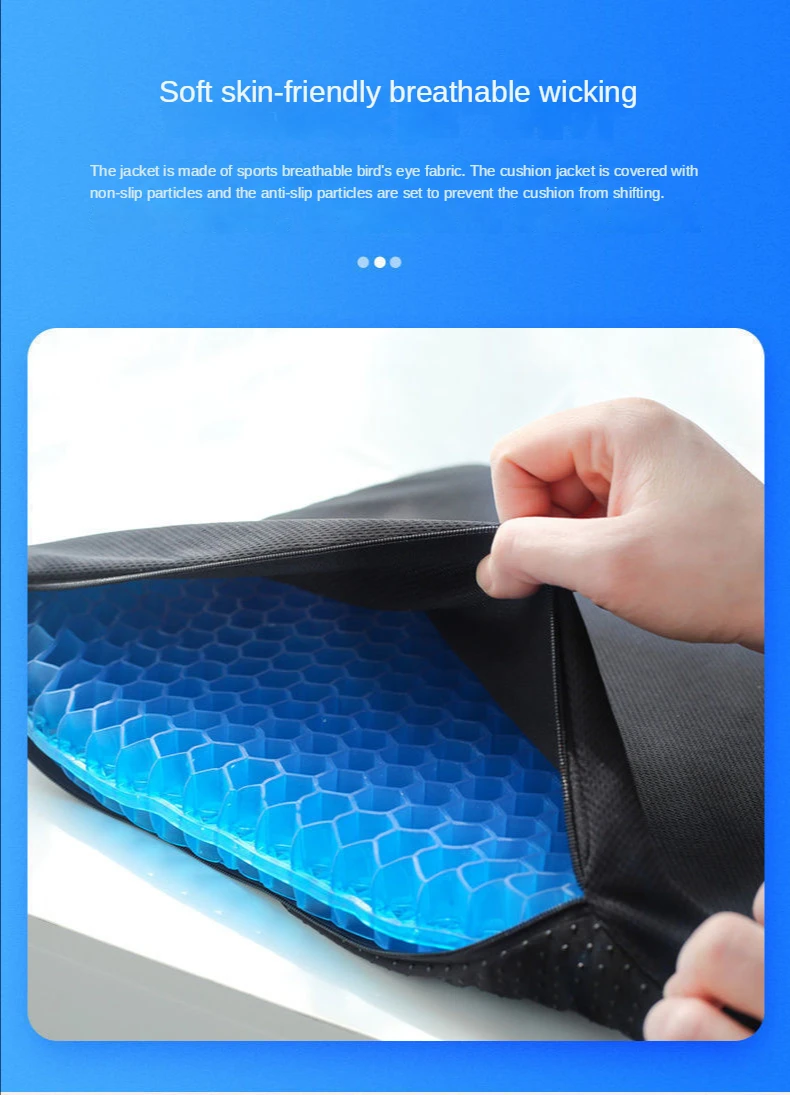 Summer Gel Seat Cushion Breathable Honeycomb Design Chair Cuhion Breathable Cool Pad Ice Seat Cushion Silicone Car Seat Cushion cheap cushions