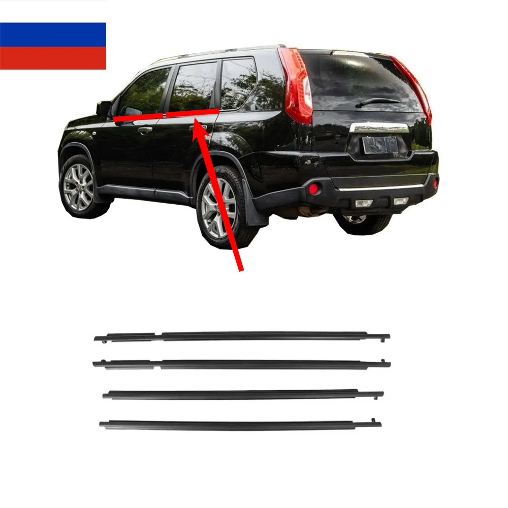 Windshield Rubber 4 Pcs Outside Windows Rubber Seal for Nissan X-Trail T31 2008-2013