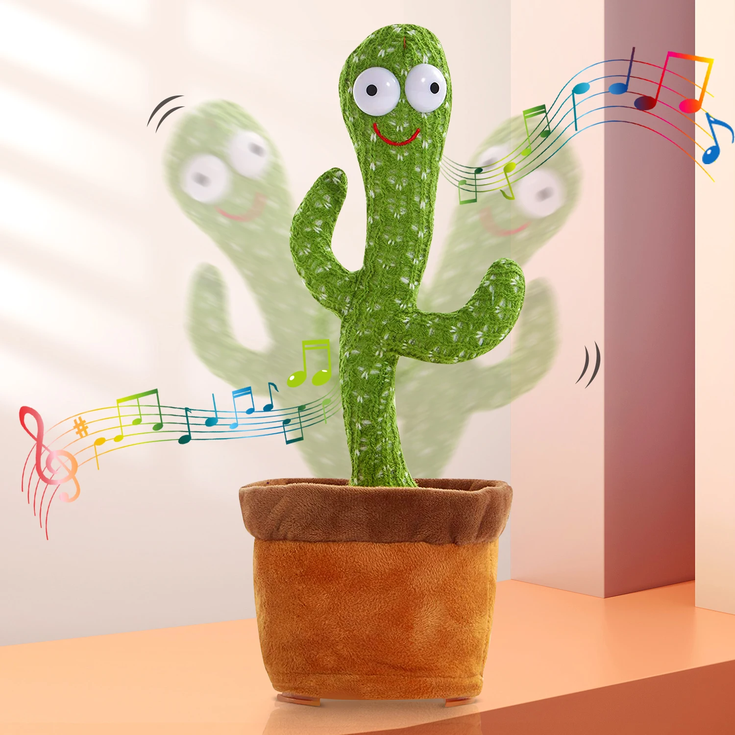 FIFY STORE Cactus Qui Danse, Chante et Répète Ce Que Dit Bébé - Peluche Jouet Rechargeable USB  