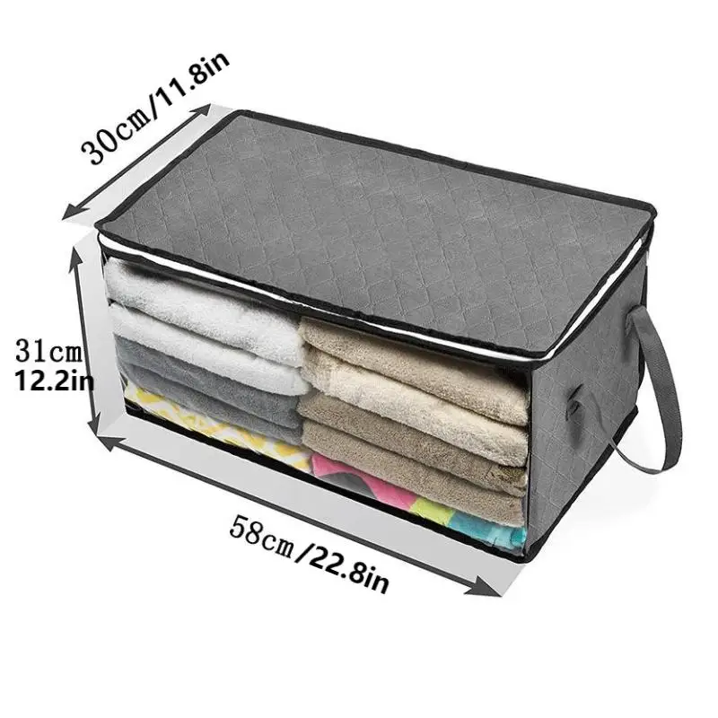 1pc Clothes Storage,Foldable Blanket Storage Bags,Storage Containers for Organizing, Clothing, Bedroom, Closet, Dorm, Organizer 2