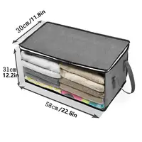 1pc Clothes Storage,Foldable Blanket Storage Bags,Storage Containers for Organizing, Clothing, Bedroom, Closet, Dorm, Organizer 2