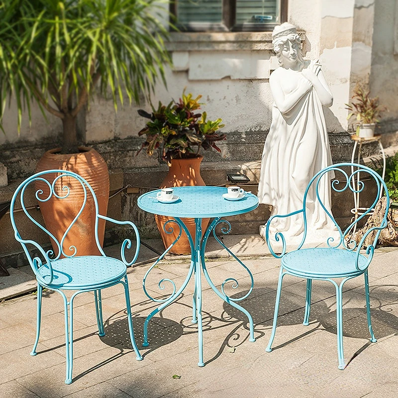 Patio Furniture Iron Outdoor Garden Balcony Leisure Coffee Shop Milk Tea Shop Chair Patio Table Furniture
