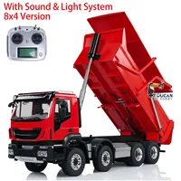 8x4 RC Metal 1/14 Hydraulic Tipper Truck Dump Car Model with Flip-over Cover Light Sound System Motor Servo ES CRC Toy TH23539 1