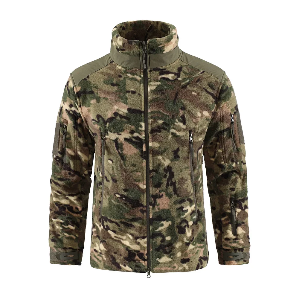 ESDY Brand Multipocket Camouflage Tactical Sport Hiking Jacket Autumn Winter Stand Collar Men&rsquo;s Coat Fleece Warm Outerwear