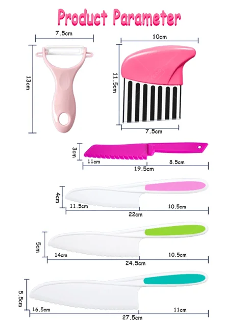 Coupe-cuisine pour enfants, ensemble de couteaux de cuisine pour tout-petits, couteaux de cuisine, coupe-légumes froissé, ustensiles de cuisine pour enfants, fournitures de cuisine 6