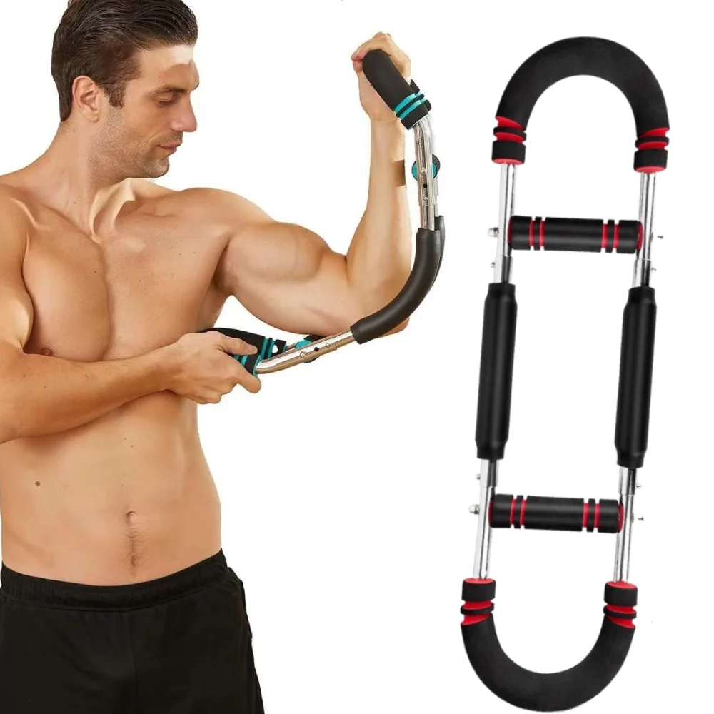 U-Shape Twister Arm Exerciser Adjustable Chest Expander Biceps Triceps Shoulders Back Forearm and Inner Thigh Workout Equipment