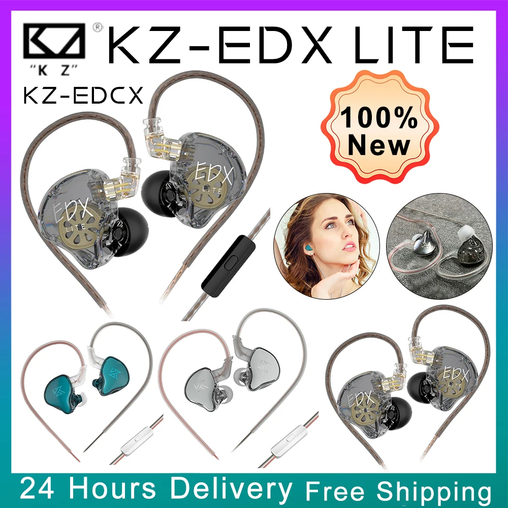 KZ EDX 라이트 하이파이 베이스 이어폰, 스테레오 음악 이어버드, 인이어 모니터, 무대 라이브 헤드폰, 게임 스포츠 헤드셋 KZ-EDCX