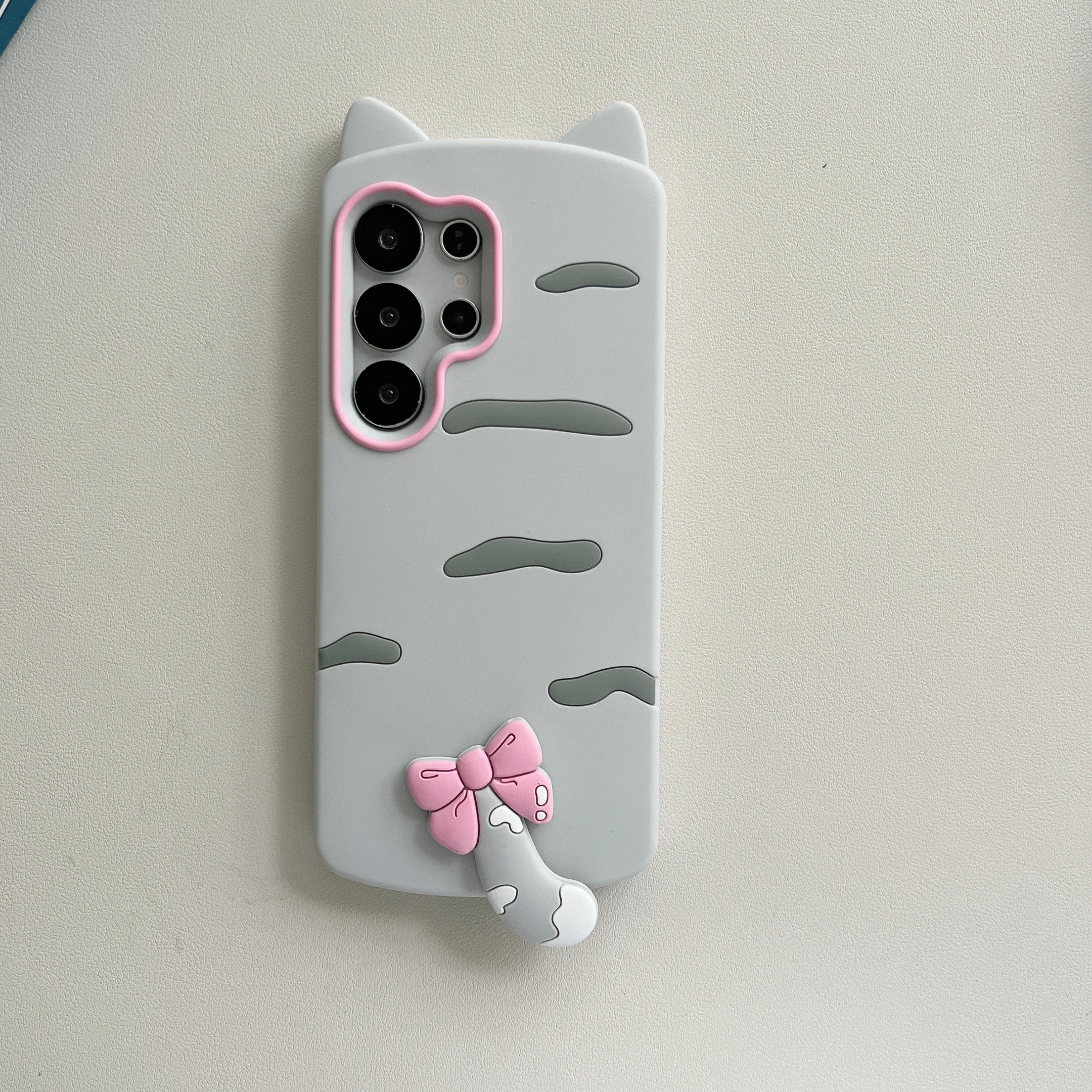 Kawaii 3D Katzenohren und Schwanz Silikon-Handyhülle für Samsung Galaxy S23 S24 S25 S26 Ultra FE A56 A55 A36 A35 A26 A17 A16 A24 A25 A26 – Detail 13