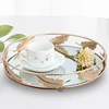 PEANDIM Minimalist Round Mirror Tray Desktop Cosmetics Jewelry Storage Tray Wedding Party Display Living Room Household Dessert 4